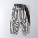 Spring And Summer New Personality Niche Civeds Loose Broad Leg Trousers Two-Piece Strapping Rope Tooling
