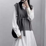 KANING Early Autumn Solid Color Knitted Vest Women 2026 Autumn And Winter New Loose Folding Tack Tice Tice Tice