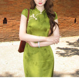 New Chinese Style [Luzhou Moon] Noble Temperament Cheongsam Dress To Restore The Ancient Money Thin 2025 Summer