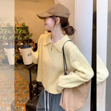 KANING French Goose Yellow Collar Knitted Cardigan 2026 Early Autumn New Double Zipper Design Sweater Woman