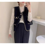 KANING Small Fragrant Wind Imitation Water Velvet Knitted Vest Women 2026 Autumn And Winter New Age-Reduction Temperament External Vest Women
