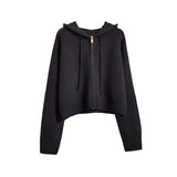 KANING Korean Design Zipper Knitted Cardigan Women's Autumn New Loose Casual Short Sweater Jacket