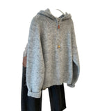 Kaning Half Zipper Hooded Sweater Female Autumn New Lazy Wind Soft Tucked Bottom Top Thick Knitted Shirt