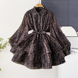 Gentle Temperament Female Dress Flowing Feeling Printed Dress Large Size Loose Dress