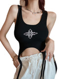 Sexy Babes Sling Vest Women's Summer Dress New Short-Term Repair Umbilly Inside U-Neck High-Rise Top