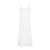 French Lace V-Necked Dress Woman 2026 Summer New Irregular White Beauty Mid-Rise Dress