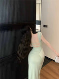 French Pure-Want-Style Bag Hip Dress Summer 2025 New Open Fork Dress Sexy Dress Woman