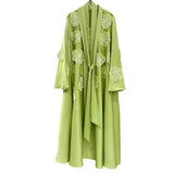 Australian Fashion High-End Feel Dress 2025 New Fashion Flower Splicing Taf Design Long Leaf Dress