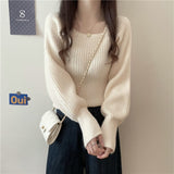 Knitted Bottom Shirt Women's Autumn And Winter 2026 New In The New Air With Low-Necked Long-Sleeve Tops To Put On The Head Sweater Winter