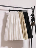 Casual Half-Dress Woman This Year's Popular Temperament Half-Body A-Dress Black Dress High-End Feeling Umbrella Skirt Summer