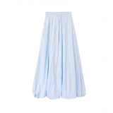 Yellow Rope Half-Dress Woman Summer Thin Gentle Wind High Waist A Word Ponpon Thorn Skirt Skirt