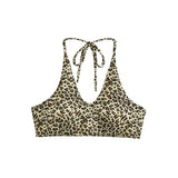 Leopard Hanging Neck Tie With Sexy Beauty Back-To-Back Chest Summer Dress Short Vest Underwear Tide