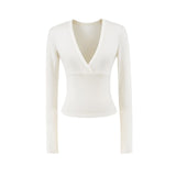 Pure Wind Cutting Line Cashmeal Blouse Slimming Shirt Design Sense Niche Top