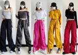Street Ribbon Low-Sing Loose-Fitting Trousers Personality Multi-Pocket Tight Feet Dance Trousers Tide