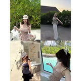 Solid Color Design Folded Sling Sling Vest Women's Summer Hottie Wind To Repair The Waist Slimming Top