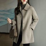 Spring New Women's Fashion Small Casual Slim Thin And High-End Feeling Cotton Wool Coat Tide