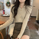 KANING Temperament Polo Collar With The Bottom Of The Knitted Women's 2026 Autumn And Winter New Design Sense Sweater