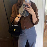 KANING French Solid Color V-Neck Knitted Cardigan Women 2026 Early Autumn Wearing A New Design Sweater Outside The Female