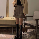 Lattice Hair, Half-Dress Autumn And Winter Women's Dress 2025 New High-Rise Thin A-Shaped Skirt A-Step Skirt