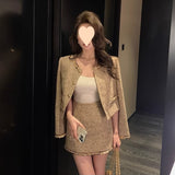Thousand Gold Style Suit Women's Glide Small Fragrant Coat 2026 Autumn New Temperament Small Short Skirt