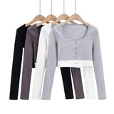 Spice Girls Blogger Summer Loose Sticker V Collar Blouse Long Sleeve Short-Sleeved T-Shirt