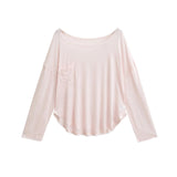 Lazy Wind Slack Feeling Thin Loose And Slightly Through The Hot Girl Shoulder Sun Hood T-Shirt New Bottom Top