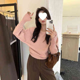 One Word Collar Languid Languid Niche Thin Sleeve Top Femininity Femininity Autumn Hannest Gentle Sweater Woman