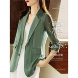2025 Spring And Summer Thin Blazer Women's Design Sense Of Niche Fashion Temperament Loose Chiffon Sunscreen Shirt