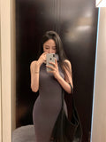 Light-Cooked High-End Feel Pure Windy High-Neck Dress Woman 2025 Summer Hottie Sexy Bag Ass Long Skirt
