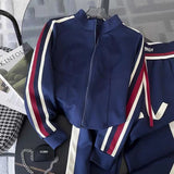 Fashion Leisure Sports Suit Women's Early Autumn Explosion Of The Street Atmosphere Thin Open-Shirt Broad Leg Pants Two Sets #807