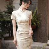Purely Want The New Chinese Style Improved Version Of The Cheongsam Dress Women's Summer Design Sense Of Small Body-In-Comb And Hips Long Dress