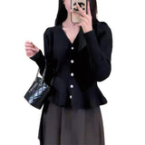 KANING French Small Fragrant Style Design Knitted Cardigan Women 2026 Autumn And Winter New Pearl Single Buckle Sweater Female