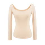 Hottie Long-Sleeved T-Shirt Girl Pure Lust Wind On The Shoulder Slim Top Inside The Bottom Blouse T-Shirt