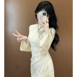 New Chinese Women's Dress 2025 Spring Improved Cheongsam High-End Exquisite Temperament Famous National Style Purple Buckle Dress