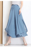 2026 New Japanese And Korean Skirt Women High-Waist Summer Fashion Slim Feeling Nine-Point Chiffon Broad Leggings