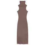 Light-Cooked High-End Feel Pure Windy High-Neck Dress Woman 2025 Summer Hottie Sexy Bag Ass Long Skirt
