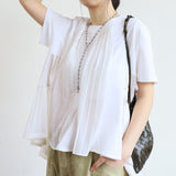 A Large Number Of Products Light Retro Chiffon Splicing Coat Women 2026 Summer New Set Of Short-Sleeved Shirt