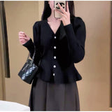 KANING French Small Fragrant Style Design Knitted Cardigan Women 2026 Autumn And Winter New Pearl Single Buckle Sweater Female