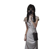New Chinese Style Buckle Elegant Cheongsam Skirt Women's Summer 2025 New Cool Feeling Waist Thin Dress