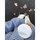 KANING Blue Wave Striped Knitwear 2026 Autumn And Winter New Lazy Wind Collar Bump Color Retro Sweater Woman