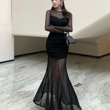 Famous Yuan Yu Sister Style Of Thousands Of Kinds Of Skirt Sexy Net Yarn Fishtail Dress Babes Unique Beautiful Dress Spring
