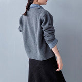 2026 New Net Red The Same Girl Knitting Two Splicing Tops Fashion Cardigan