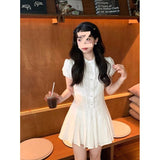 College Style Super Good-Looking White Dress Women's Summer 2026 New Thin Fresh Sweet Little Short Skirt