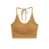 Short With Chest Pad Hanging Neck Sling Vest Hot Girl Pure Want To Practice Yoga Movement Hottie Top