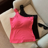 Sexy Oblique Shoulder Strap Sling Sling Vest Women Wearing One Shoulder Design Pics Short Sleeveless Inside The Top
