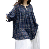 2026 Spring And Summer Retro Baong Printing Doll Shirt Loose Leisure Literary Top Woman