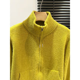 KANING Collar Thick Red Sweater Women's Cardigan High-Necked Autumn And Winter New Lazy Woolen Knitted Knitted Shirt