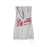 Vintage Letter Zipper Hooded Little Vest Women Summer New Hottie Style Thin Sleeveless Top Tide