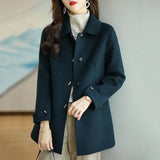 Spring New Women's Fashion Small Casual Slim Thin And High-End Feeling Cotton Wool Coat Tide