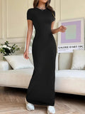 Summer Short Sleeves Short Sleeves Sexy Long Dress Girl Pure Temperament Short-Sleeved Dress Dress Girl